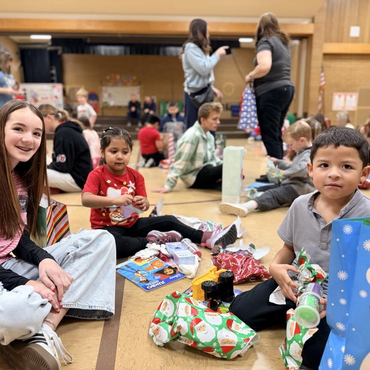 Students with their Christmas surprises!