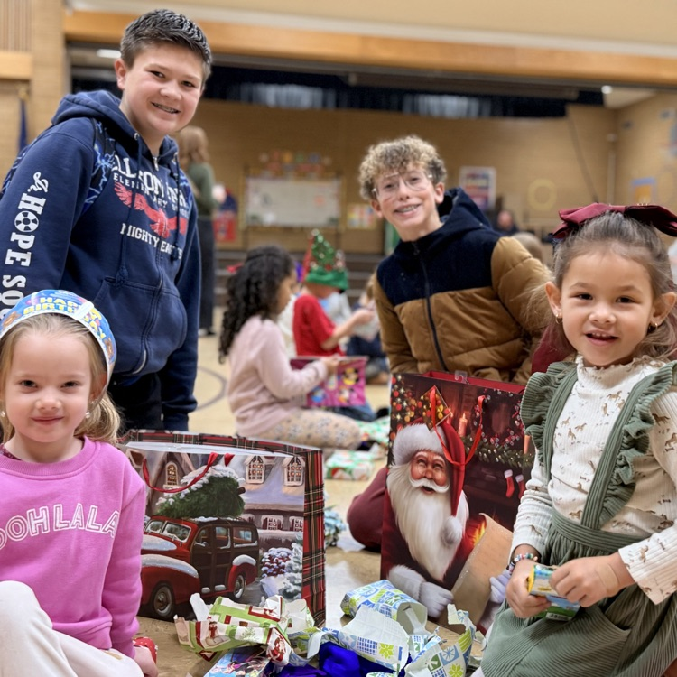 Students with their Christmas surprises!