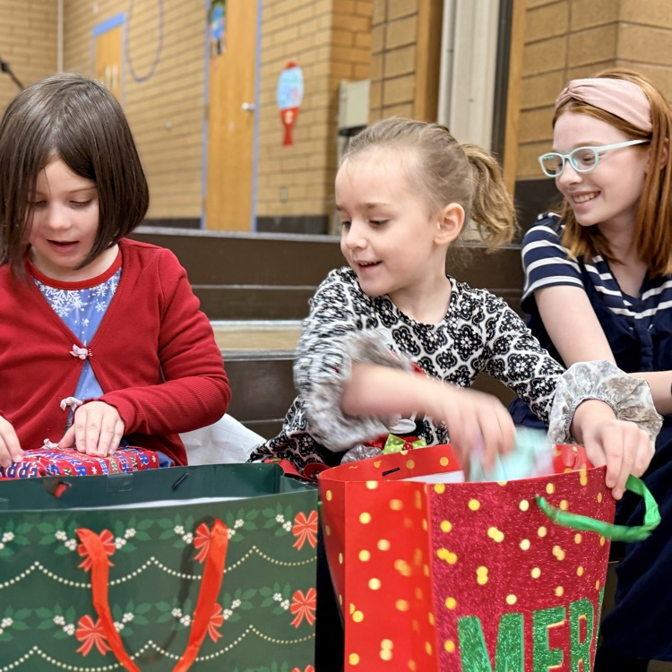 Students with their Christmas surprises!