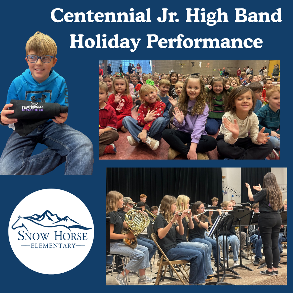 Pictures of Band and students at an assembly 