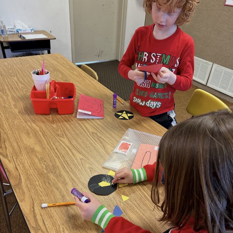 students creating an art project 