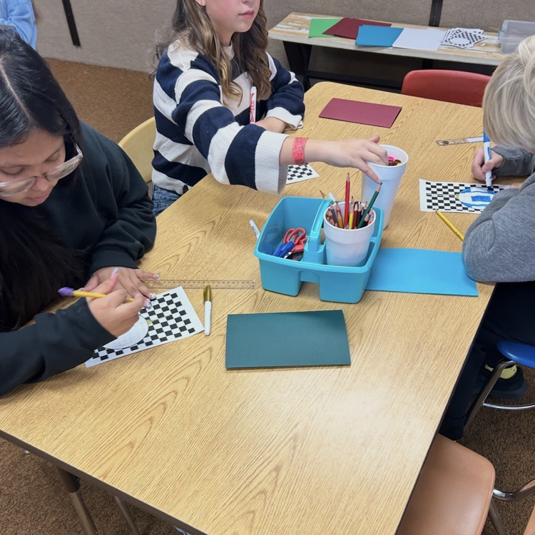 6ths graders working on an art project 