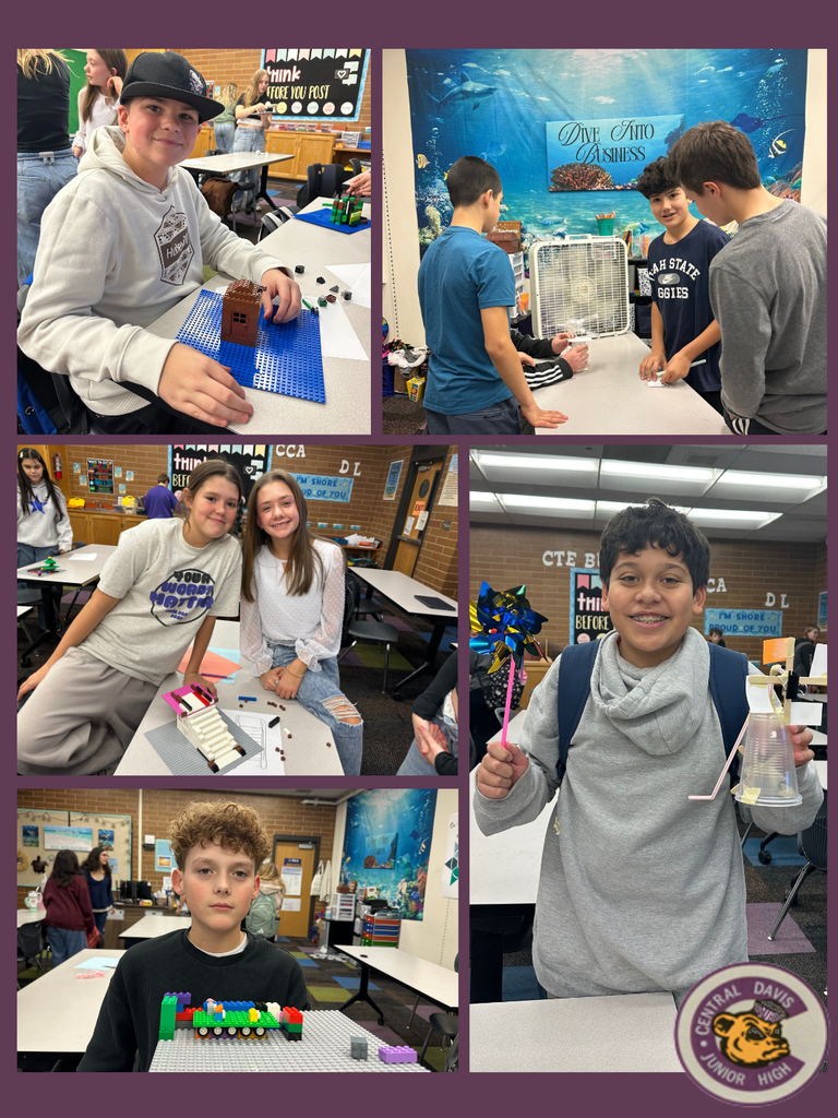 Students showing their projects in the Constuction Unit