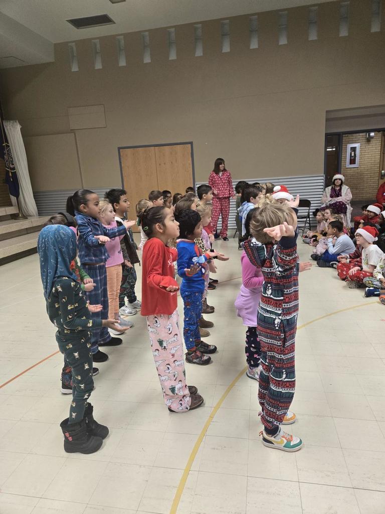 1st graders singing in Meadowbrook's Sing-Along!