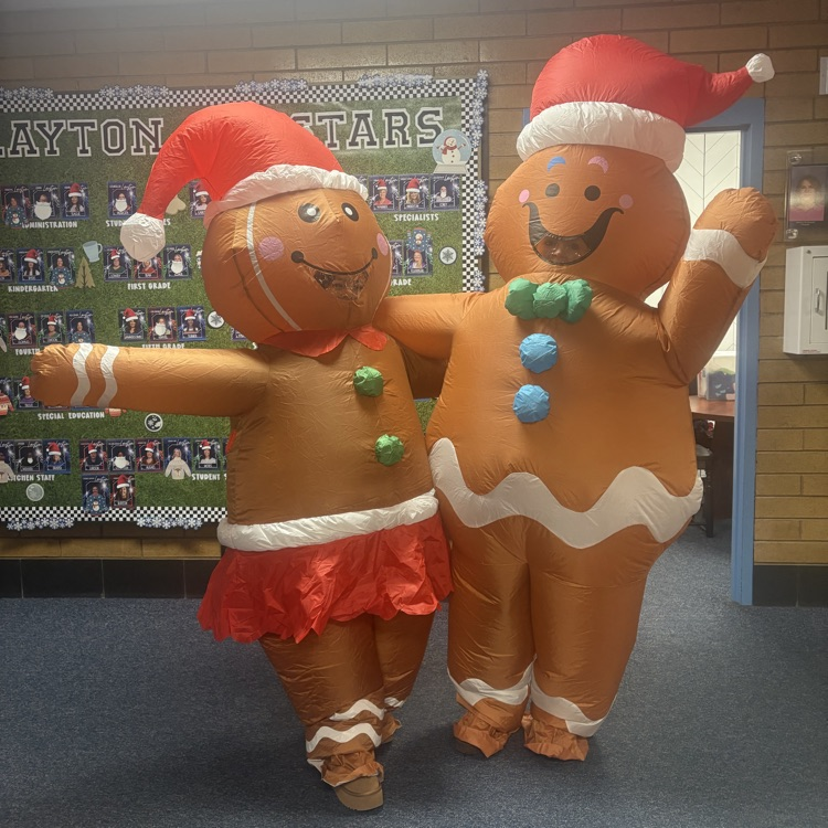 Inflatable gingerbread men.