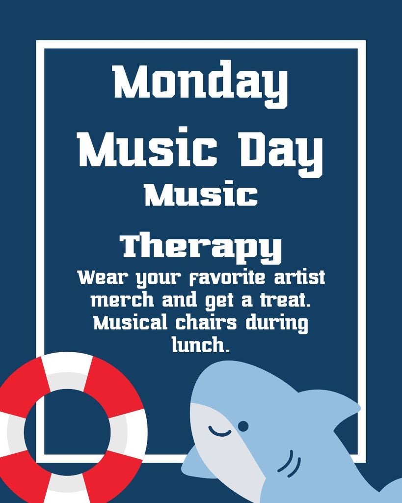Wear your favorite artist merch and get a treat. Musical chairs during lunch. 