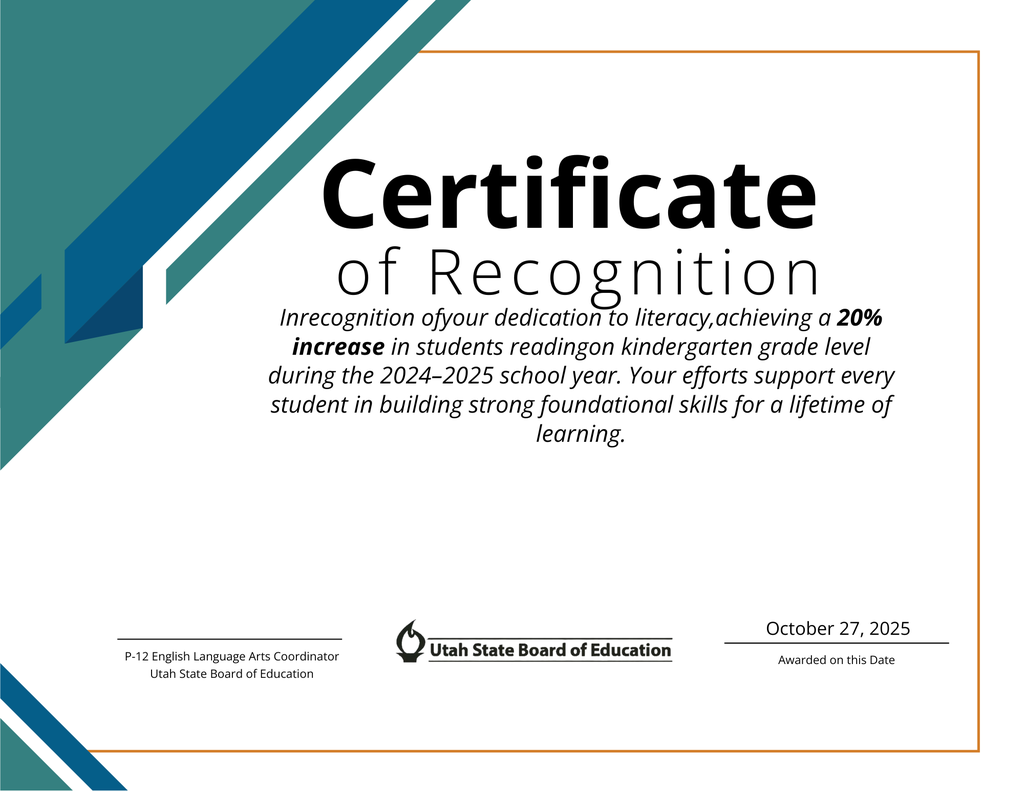Certificate of Recognition