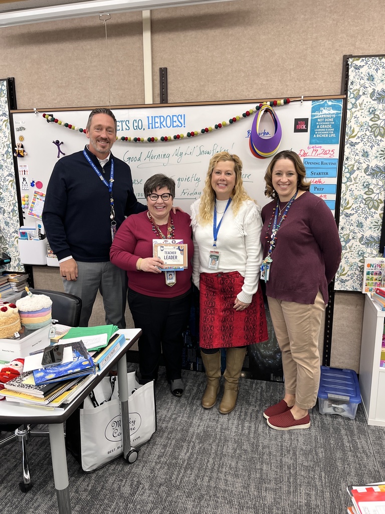 Ms. Lloyd with administration after being recognized as Teacher Leader.