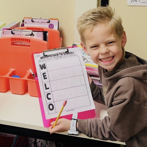 students solving math problems during an activity