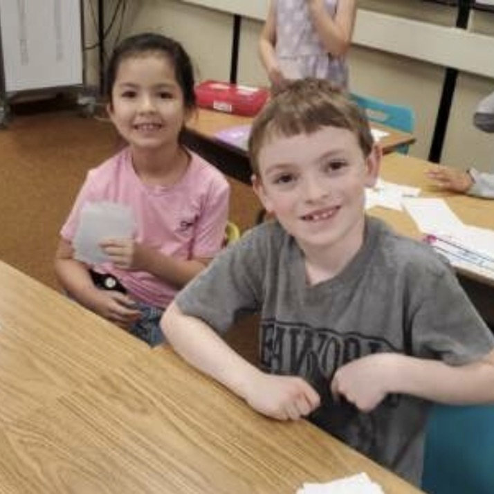 1st graders playing a game