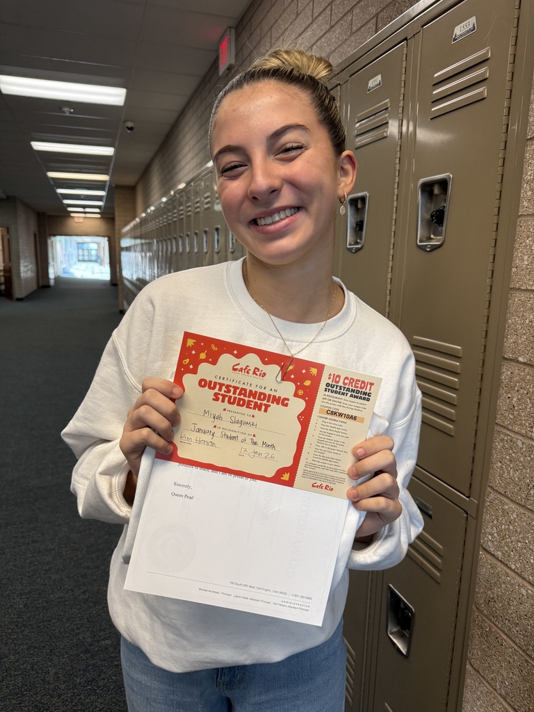 Final student of the month for January. 