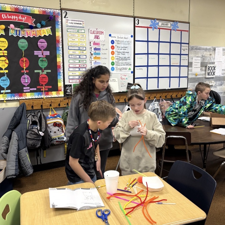 students working on their projects of inventions