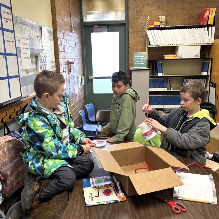 students working on their projects of inventions