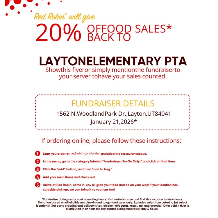 Red Robin information flyer! 