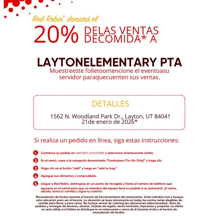 Red Robin information flyer - Spanish! 