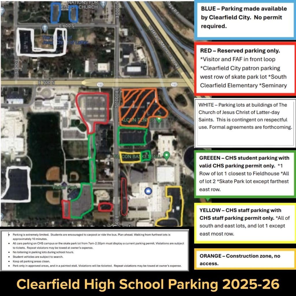 Map indicating parking zones