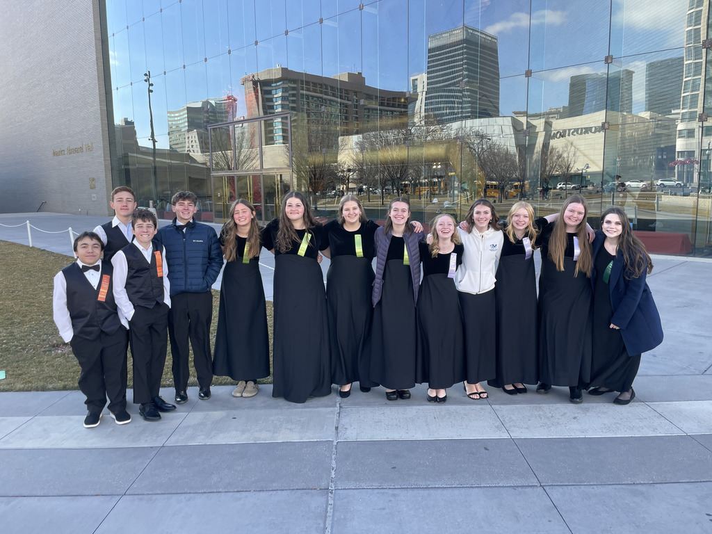 All State Choir students and teacher after their performance.