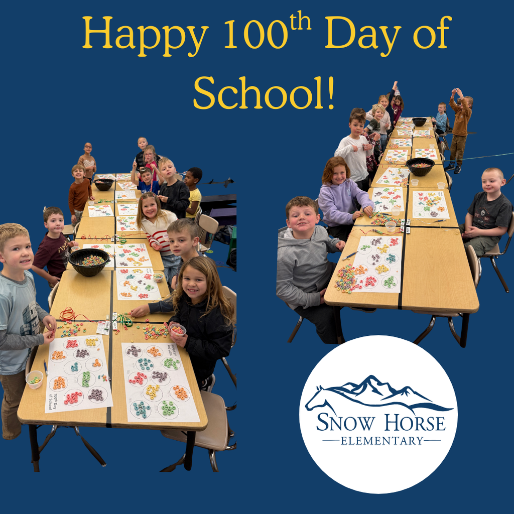 Students celebrating the 100th day of school