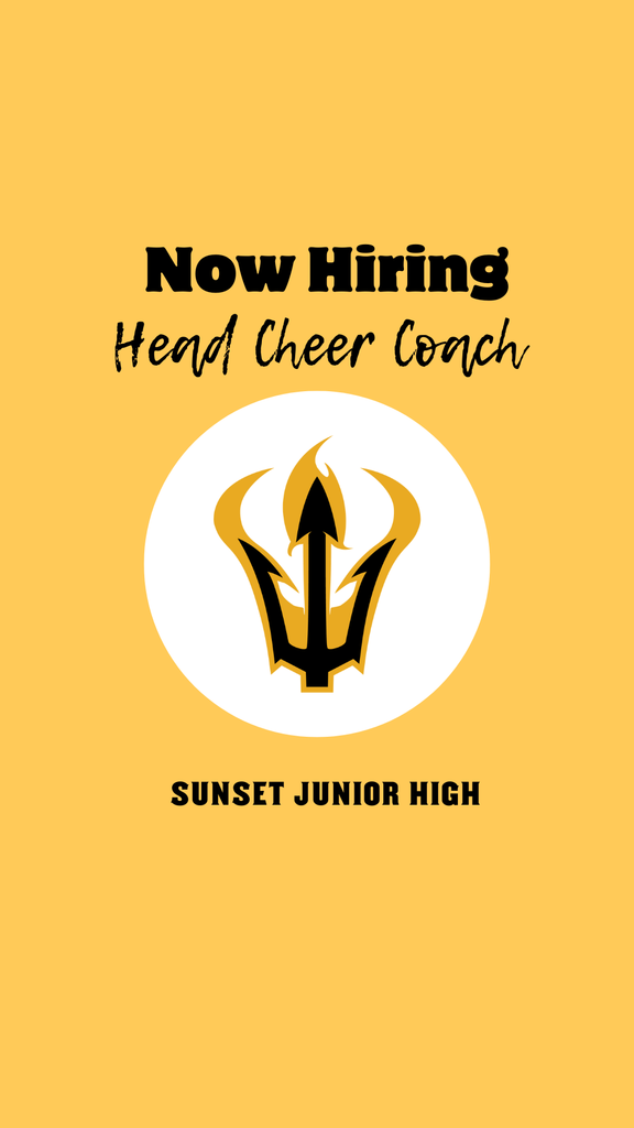 Now Hiring Head Cheer Coach Sunset Junior High