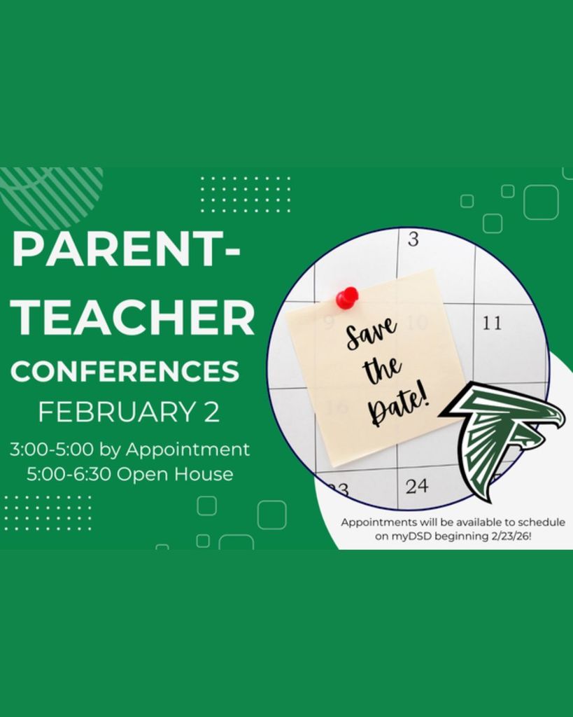 Parent Teacher conferences will be held on Monday, February 2nd from 3:00 - 6:30 pm