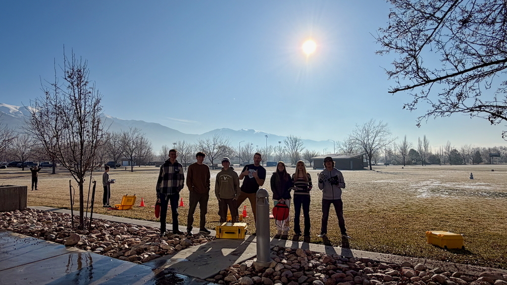 UAS Drones pilots fly on a crisp January morning with their instructor, Brian Clancy.