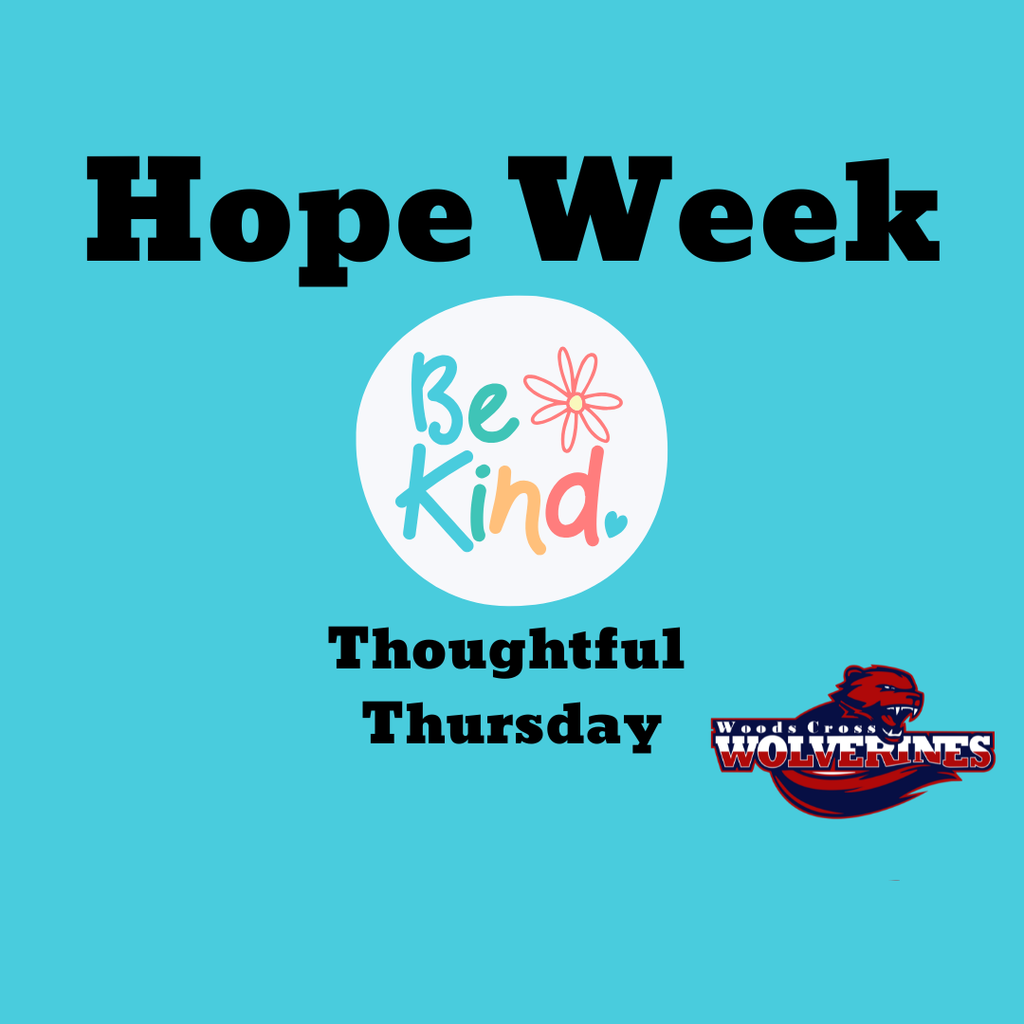 Hope Week, Be kind, Thoughtful Thursday. WXEL Logo