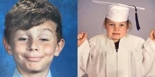 School Picture of student making funny face