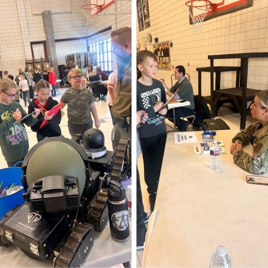 Students working with local experts learning about careers.