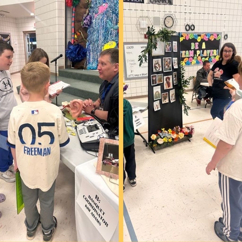 Students working with local experts learning about careers.