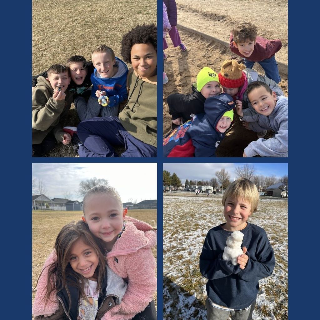 Students playing outside at recess.