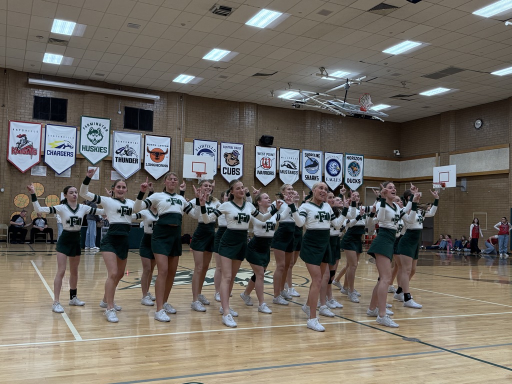 Cheerleaders performing at halftime.