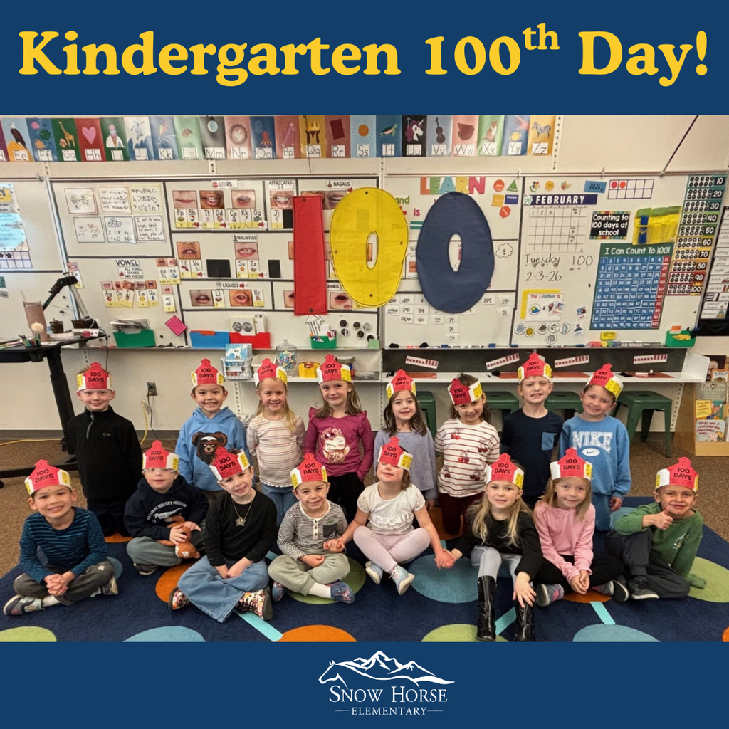Students celebrating 100th day of school