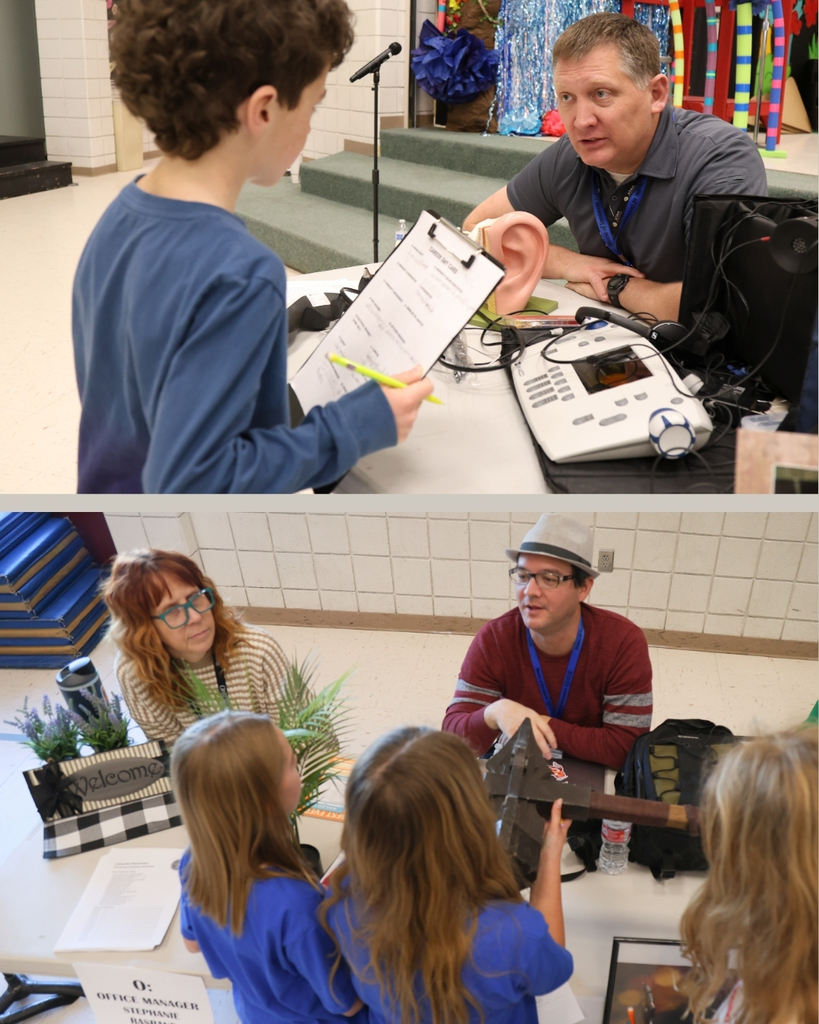 Students learn about careers at career fair. 