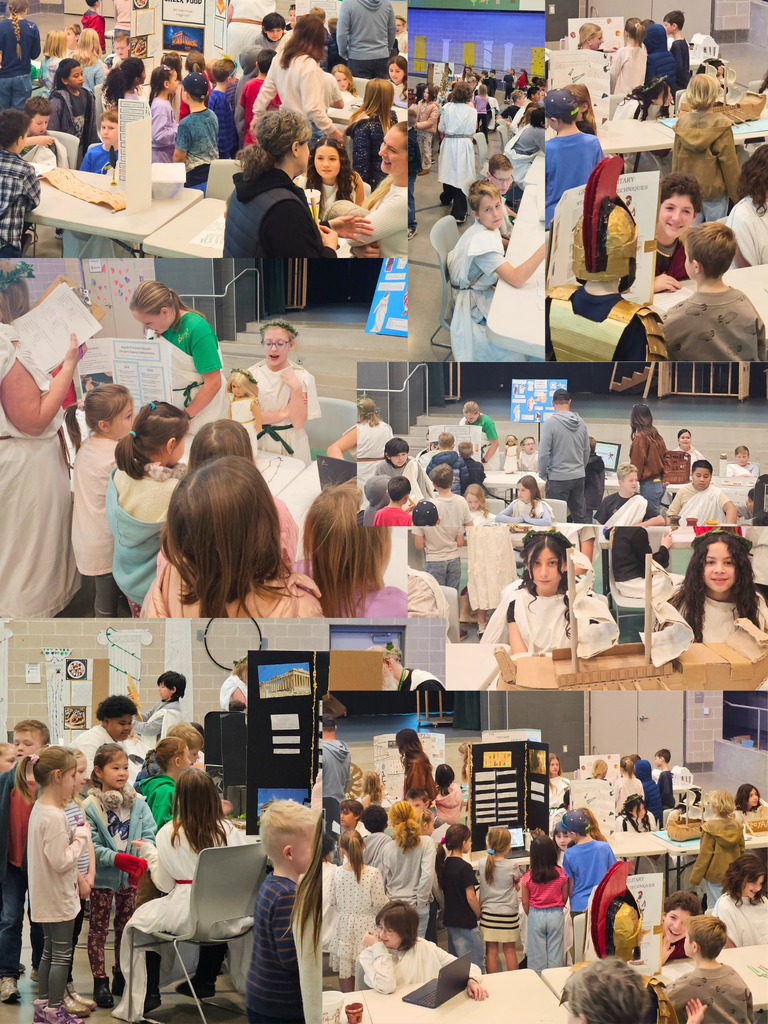a college of photos of student attending a Greek festival 