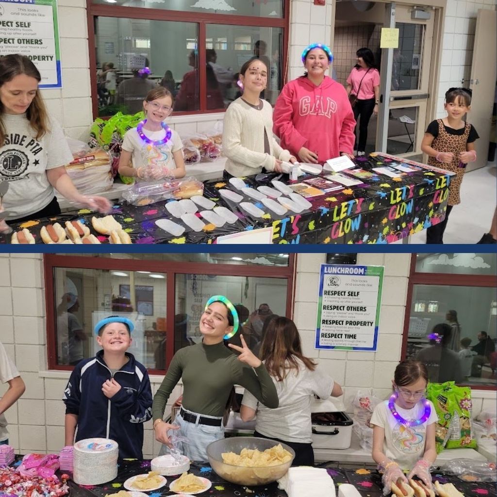 Students at a glow dance party.