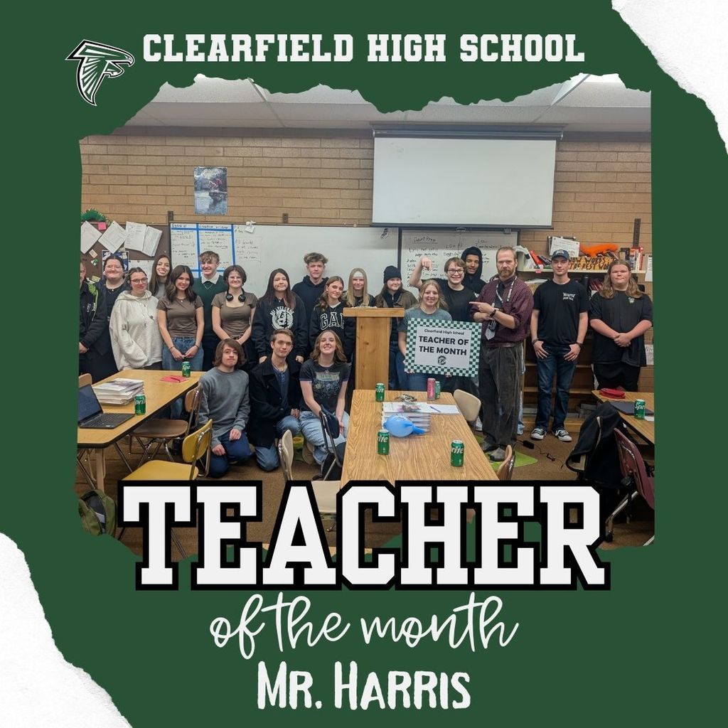 January teacher of the month is Mr. Harris