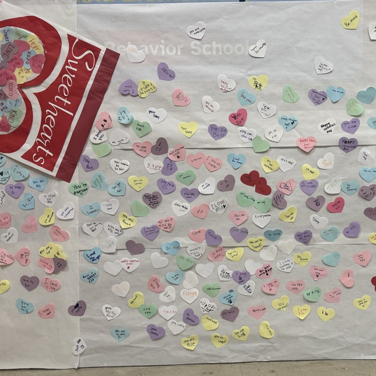 Student sweetheart messages in the shape of hearts  