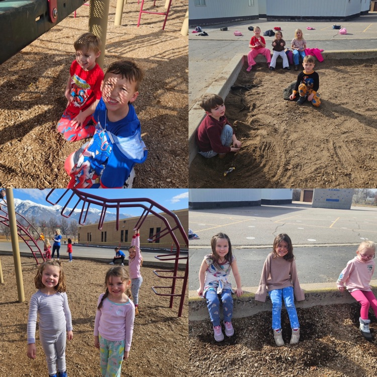 kindergartners getting some extra outside play time in with the good weather