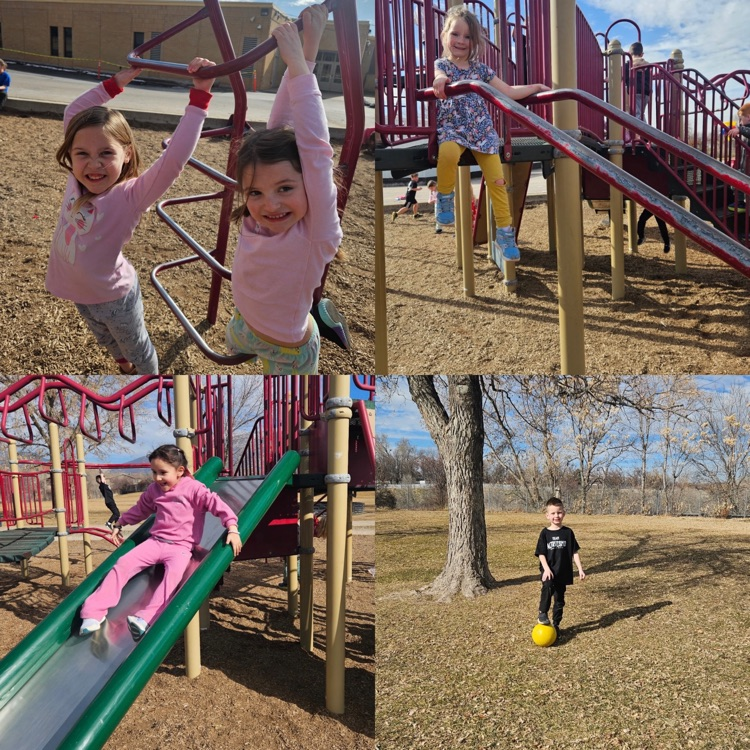 kindergartners getting some extra outside play time in with the good weather