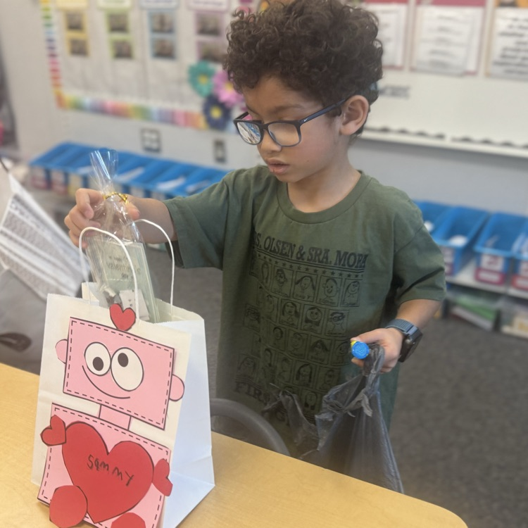 student at valentines party