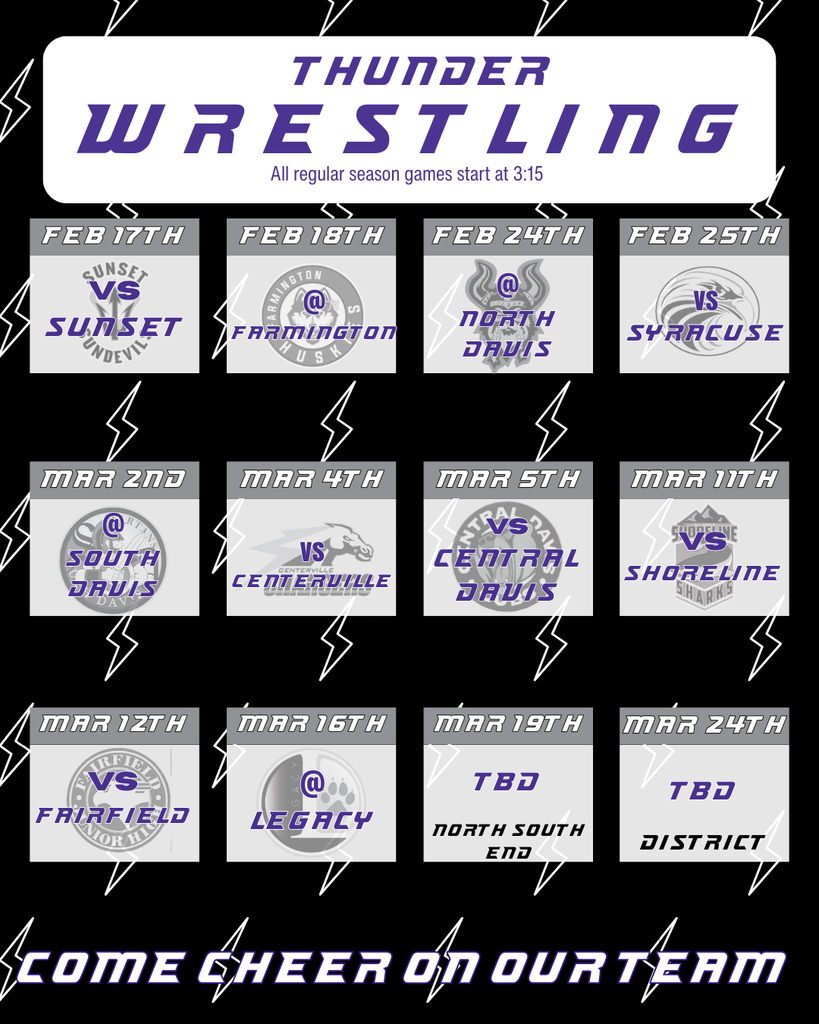 Wrestling games 2026 season. Home games: Feb 17, Feb 25, Mar 4th, Mar 5th, Mar 11th, Mar 12th; Away games: Feb 18th, Feb 24th, Mar 2nd, Mar 16th