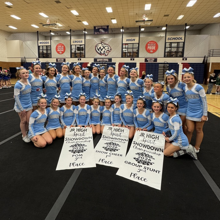 cheerleaders first second and two places 