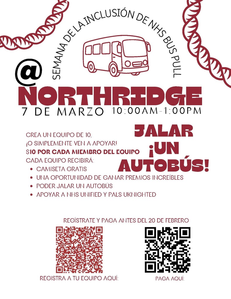 Spanish version pull a bus flyer