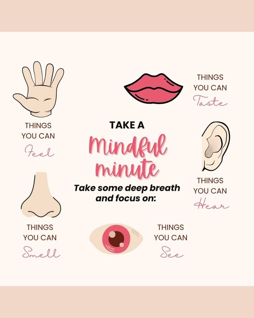 Take a mindful minute and focus on your breathing.