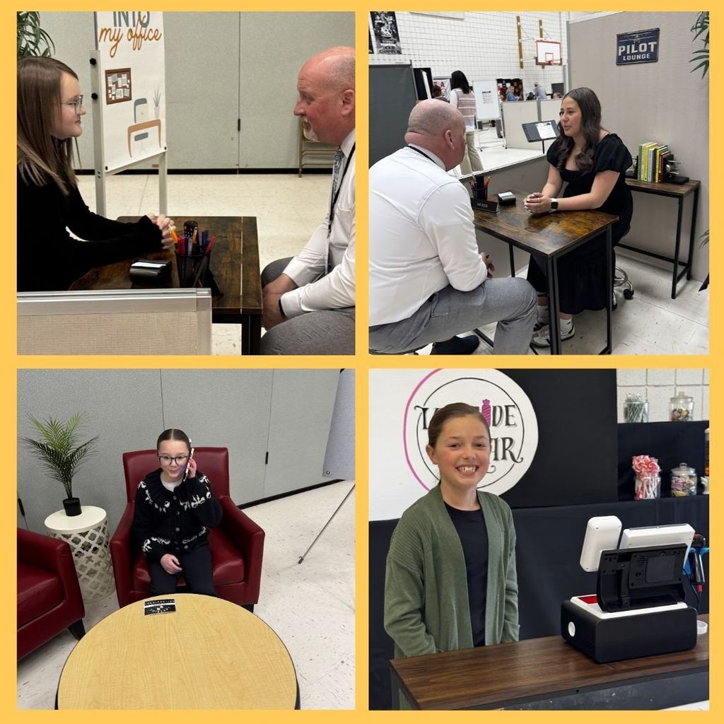 Students in different real world setting competing at The Amazing Shake.