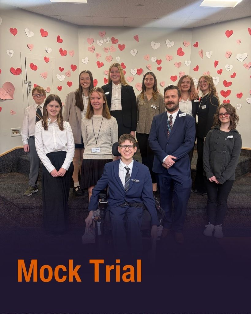 Group of students standing for Mock Trial 