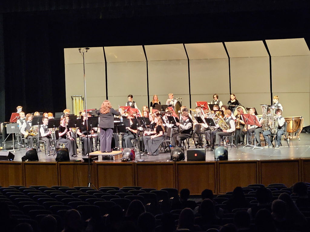 Band students performing at their concert. 