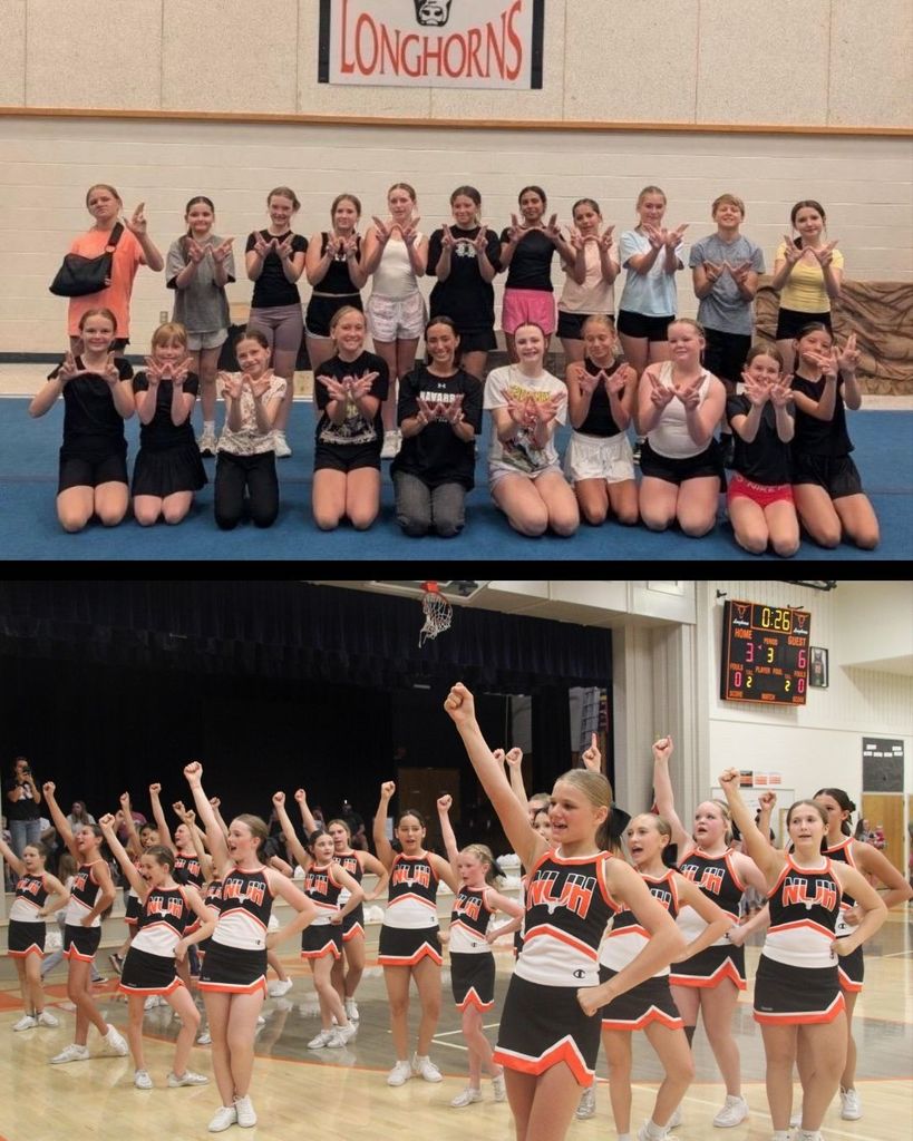 Groups shots of North Layton Jr. High Cheerleaders performing