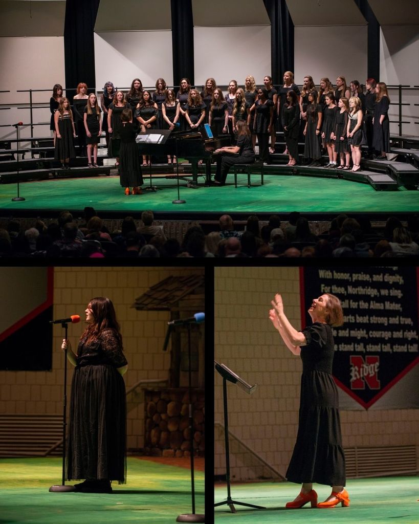 Choir Students on stage during a performance 