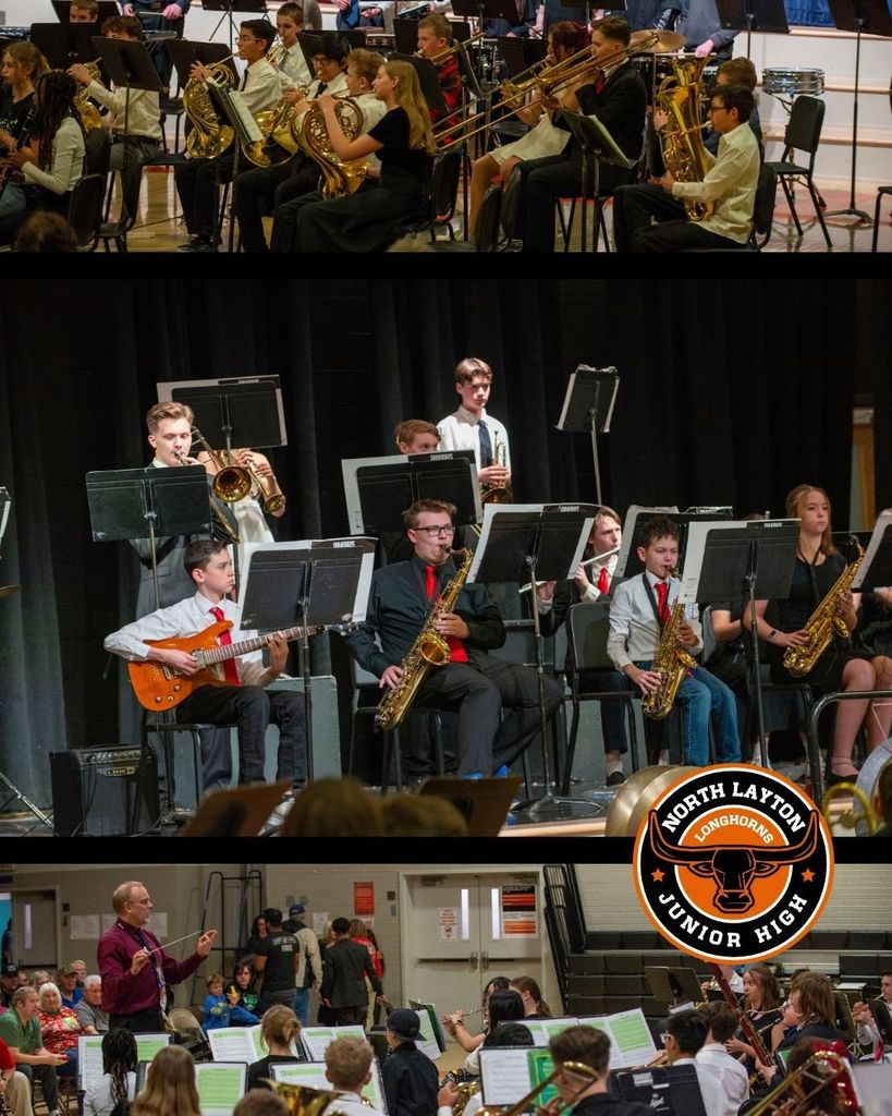 A group of band students performing
